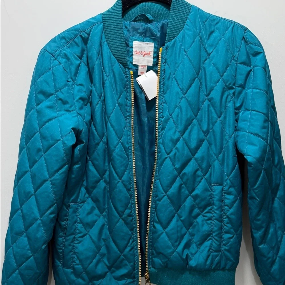 Cat & Jack Teal Jacket with Silver Dinosaur 0093